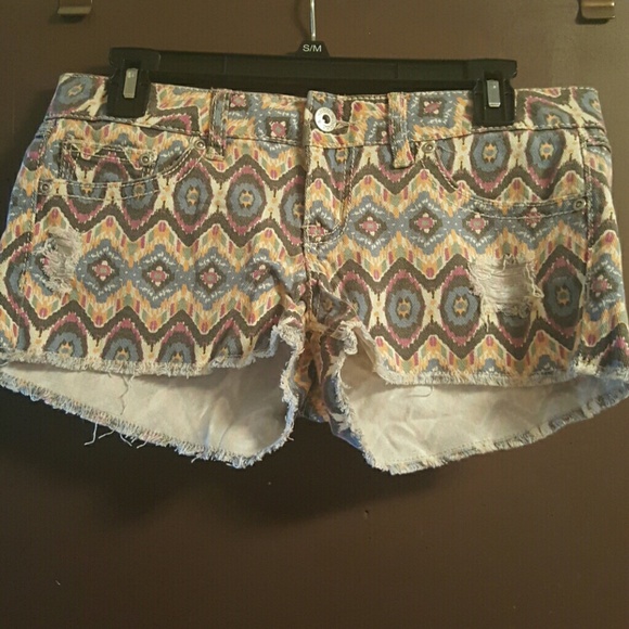 Multi color stretch Jean shorts