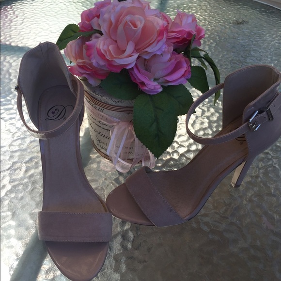Nude strap heels