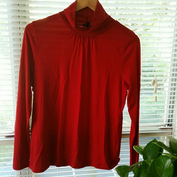 Talbots Red Long Sleeve Turtleneck