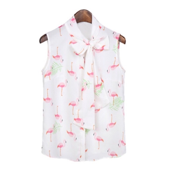 Goodnight Macaroon Tops - Brand NEW Goodnight Macaroon Flamingo Top, Size M