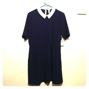 Navy/Cream short a-line dress forever 21