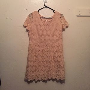 Blush pink lace dress forever 21