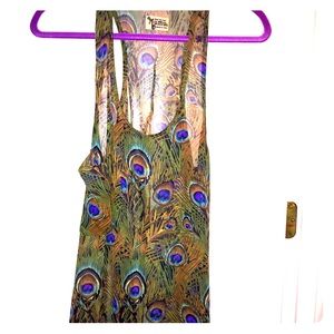 Peacock printed tank