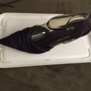 Purple satin dress pump