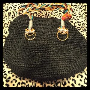 Urban Outfitters Black Straw Purse
