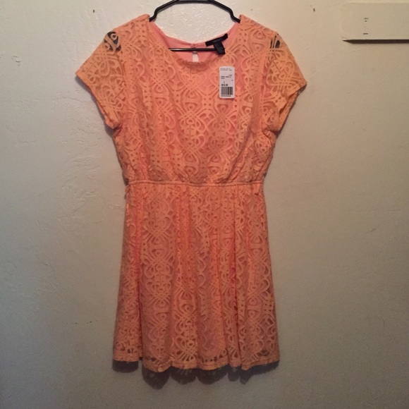 Peach lace dress from forever 21.