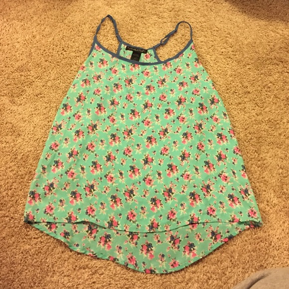 High-Low Floral Print Tank Top