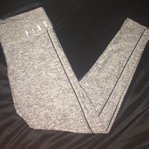 Dark grey PINK yoga leggings.