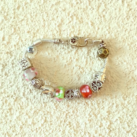 Silver charm bracelet