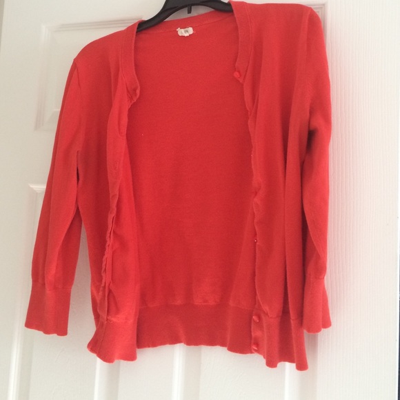 Orange J Crew Cardigan