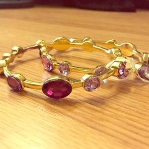 2 women's bangle bracelets… Multicolored gemstones