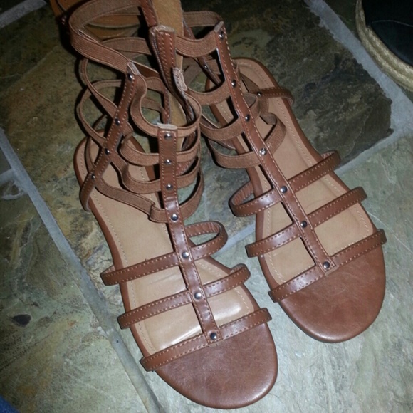 tan gladiator sandals