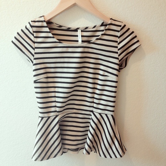 Striped peplum top