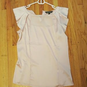 EXPRESS Silk Flutter Sleeve Top