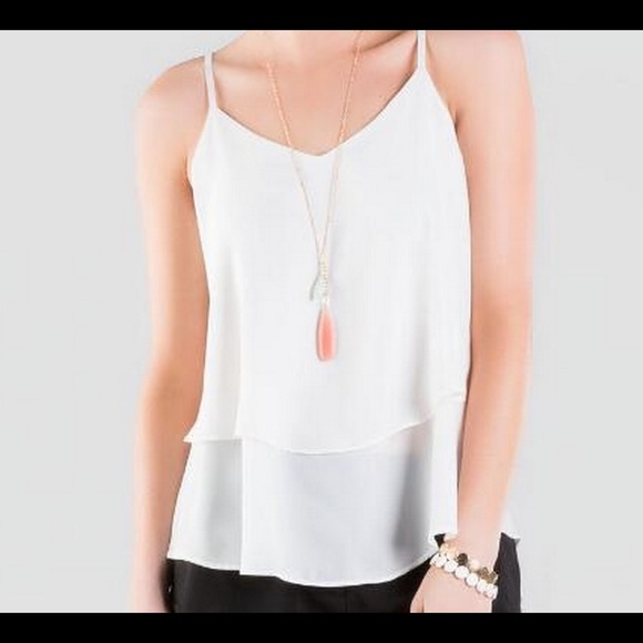 Chiffon Layered Tank (Blue)