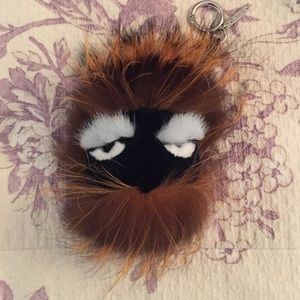 RARE NEVER USED Mink Fendi Karlito Charm.