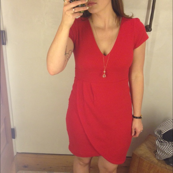 BRIGHT RED ANTHROPOLOGIE DRESS