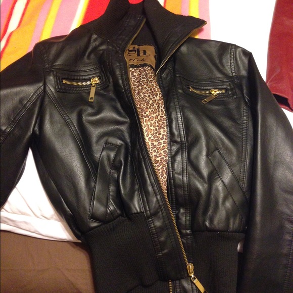 Black leather jacket