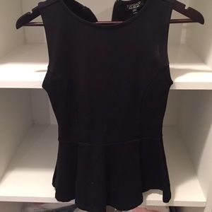 Topshop black peplum top