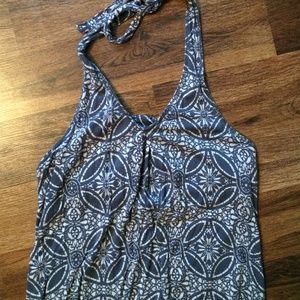 H&M Grayish blue and white patterned maxi dress.