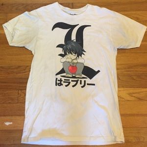 Death Note L Lawliet T-Shirt Chibi Apple Medium