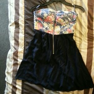 Navy blue floral dress