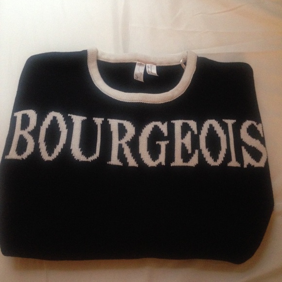 'boogie' white and black sweater