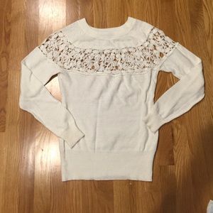 White Sweater with crochet