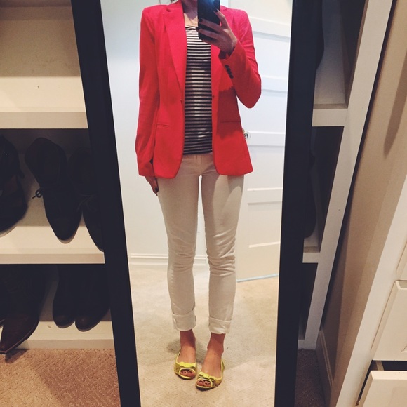 Mossimo Supply Co. Jackets & Blazers - Red-Orange Cotton Blazer
