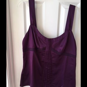 Plum satin tank top, NWT
