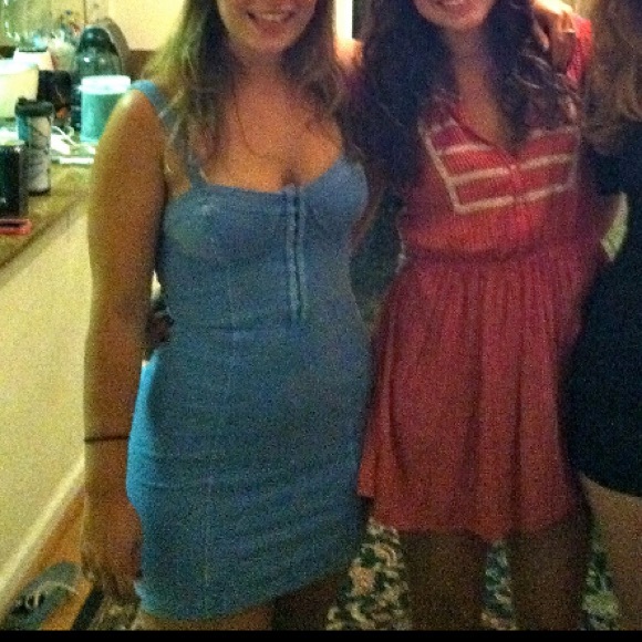 ❌SOLD❌Denim Corset Bodycon Slip in Light Denim - Picture 4 of 4