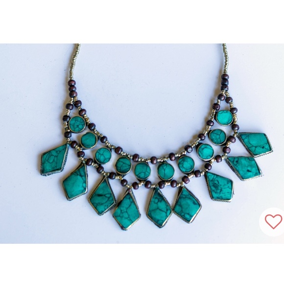 Tribal Teal Stone Necklace