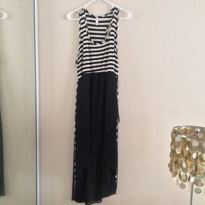 black & white high/low dress
