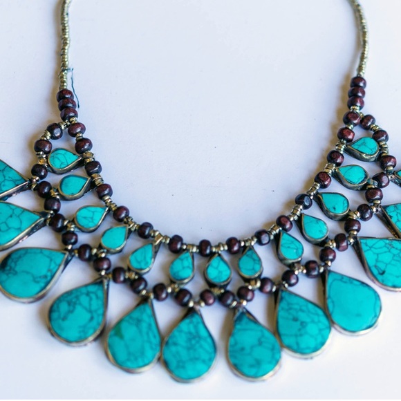 Tribal Turquoise Necklace - Picture 2 of 3