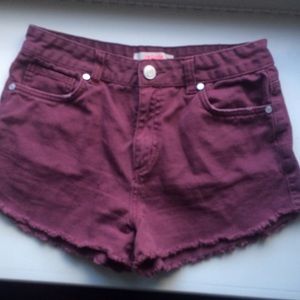 Maroon highwaisted shorts