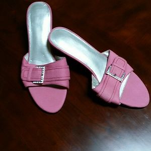 Pink bling kitten heels