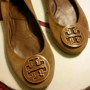 Tory Burch suede reva flats.