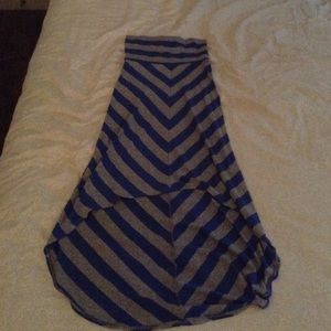 V striped blue and gray skirt/dress
