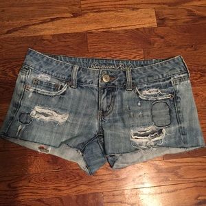 American Eagle destroyed denim shorts