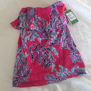 Lilly Pulitzer Wiley Tube top Capri pink Samba XS