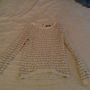 White and gray sweater