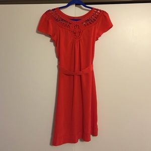 Red silk dress