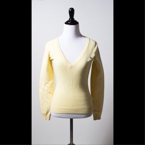 Lacoste V-neck Knit Pullover Sweater w/ Croc