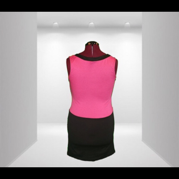 Miss Mod & Posh  Colorblock Dress Blue/Yellow/Pink - Picture 3 of 3