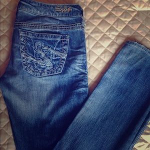 Silver skinny jeans
