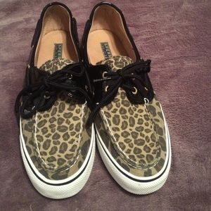 Cheetah print sperrys