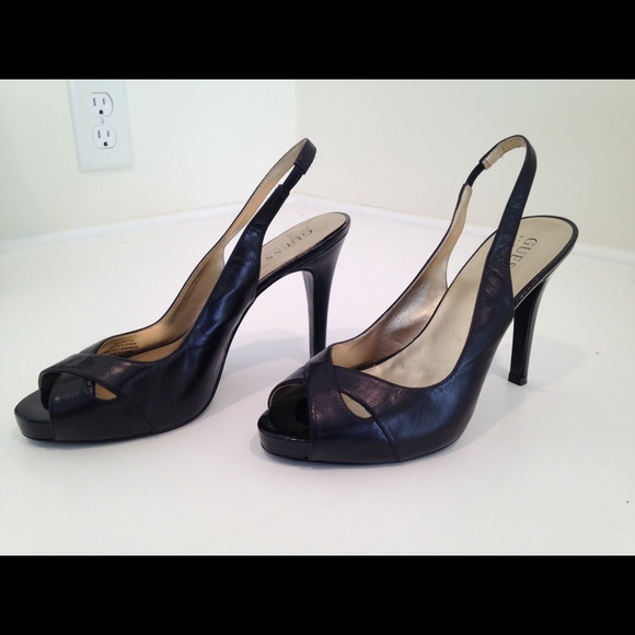 Guess Black Leather Heels 7M
