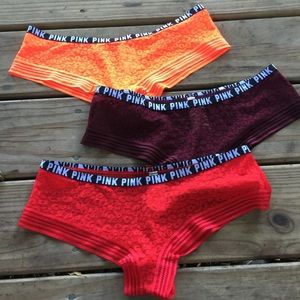 NWT MEDIUM Victoria's Secret PINK 3 pairs panties