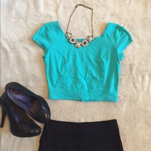 Open Back Cropped Shirt