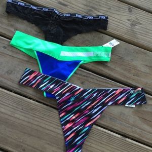 NWT MEDIUM Victoria's Secret PINK 3 pairs panties